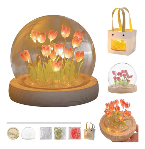 Lampara De Luz Noche Flor Del Tulipán Led Regalos Para Mujer