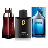 Kit 3 Perfumes Masculino Exclusivo - 1 Kaiak, 1 Malbec Tradicional E 1 Ferrari Black