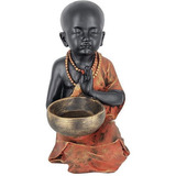 Estátua Buda Menino Com Castiçal Grande 32cm 05028