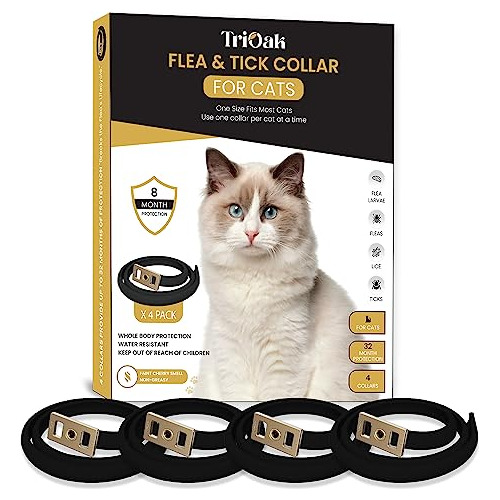 Paquete De 4 Collares Antipulgas Para Gatos, Collar AntipuLG