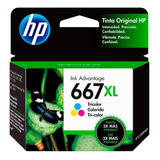 Cartucho De Tinta  Hp 667xl Original 3ym80al Tricolor