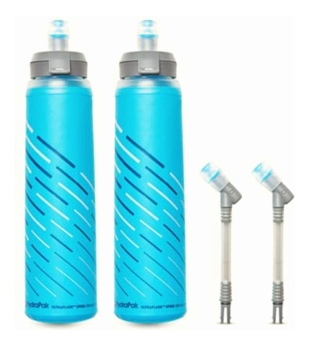 Hydrapak Ultraflask Speed Paquete De 2 Botellas De Agua Color Azul (malibu Blue)