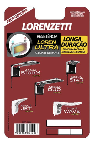 Resistência Acqua Duo Storm Ultra Lorenzetti 220/127 V
