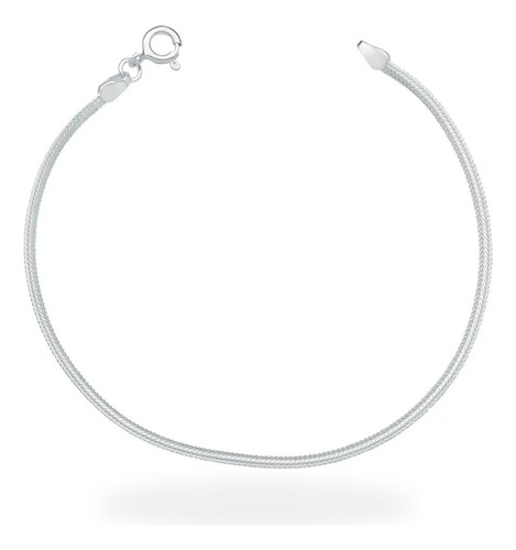 Pulseira De Prata 925 Esteira Delicada Malha Fina