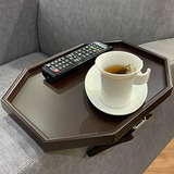 Mesa Con Clip Para Reposabrazos De Sofá De Madera, Bandeja O