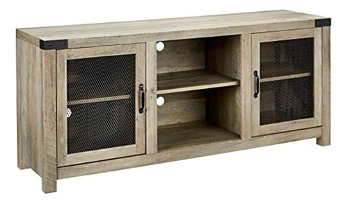 Mueble Para Tv Con Estantes De Madera Color Gris De 58 In.