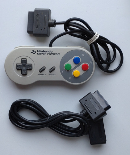 Control Super Nintendo Original Con Extensor De Cable Snes