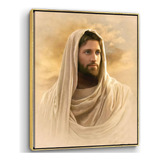 Cuadro Canvas Rostro De Jesucristo Con Marco Flot. 80x60 Cm