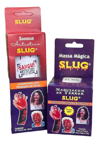 Kit Maquiagem De Terror Massa Slug + Sangue Artificial