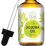 Teak Naturals Aceite De Jojoba 100 % Puro Prensado En Frío, 