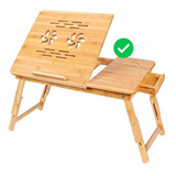 Mesa De Madera Bambú Laptop Hp Portátil Ajustable