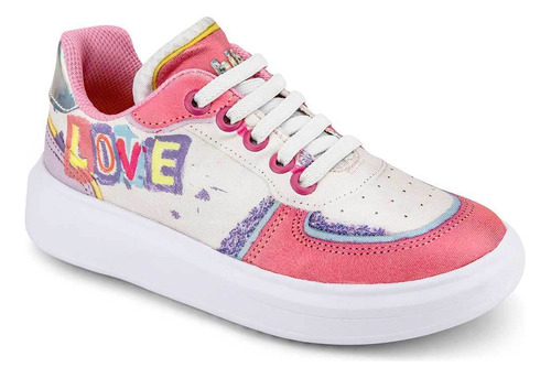 Tênis Infantil Bibi Glam Estampado Love Casual Feminino