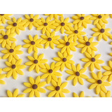 Confeito De Flor Amarela Girassol 50 Unid