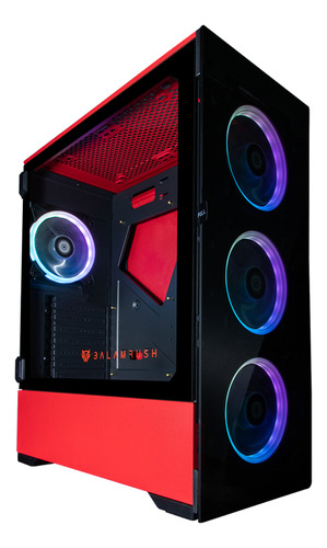 Gabinete Gamer Balam Rush Thinos Gsx9000 E-atx 4 Fan Rojo