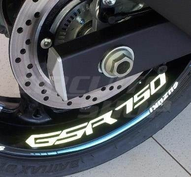 Adesivo Refletivo Roda Moto Suzuki Gsr 750 + 1a. Linha