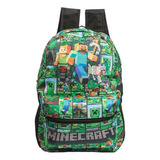 Mochila Minecraft Infantil Juvenil Lona Escolar Gamer 