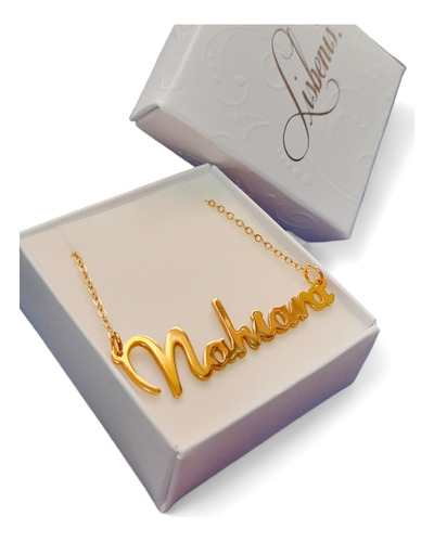 Nombre Personalizado + Cadena Laminado En Oro