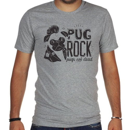 Remera De Hombre Pug Rock Pugs Not Dead Perro Punk Rocker