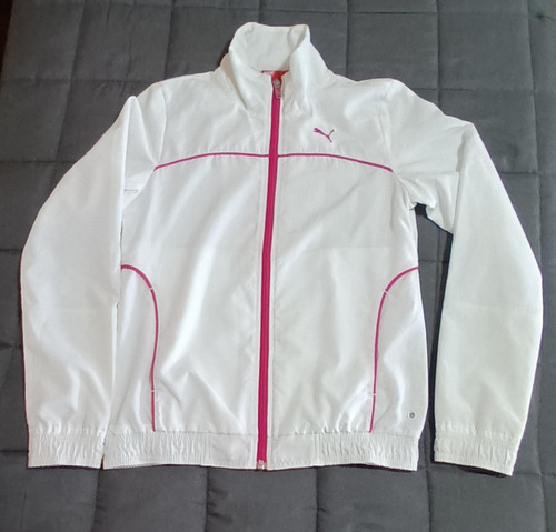 Campera Puma Talle L Blanca Con Fucsia  