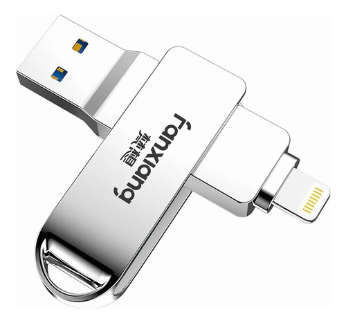 Memoria Usb Flash Para iPhone 256 Gb 2 En 1 Portátiles Plata Color Plateado