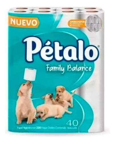 Papel Higiénico Petalo Family Balance 40 Rollos Premium