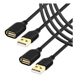 Cable De Extensión Usb De 6 Pies, Paquete De 2 - A Macho A A