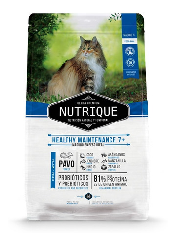 Nutrique Adulto +7 Gato Healthy Maintenance X 2kg Drovenort