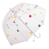 Paraguas Infantil Transparente Resistente Curvado Manual Con