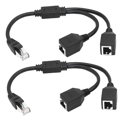 2 Cables Divisores Ethernet Rj45 (1 Macho A 2 Hembras) Para