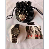 Reloj Guess Original Con Strass  Swarosky Color Gris 