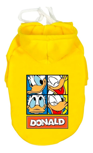 Roupa Pet Personagem Moletom Gato E Cachorro Capuz Amarelo