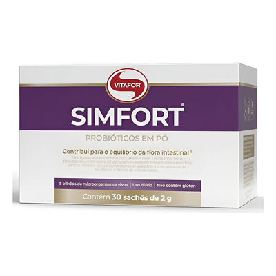 Simfort - 30 Saches - Probióticos - Vitafor - Lactobacilos | Frete grátis