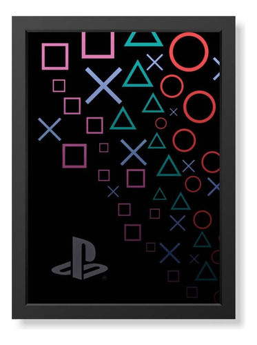 Quadro Decorativo Playstation Symbols Geek.frame Gamer Games