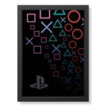 Quadro Decorativo Playstation Symbols Geek.frame Gamer Games