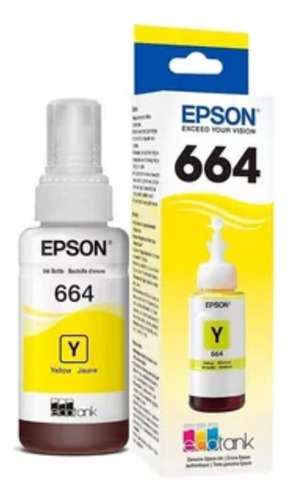 Botella Tinta 664 Epson Original Amaril L555/l565/l200/l310 