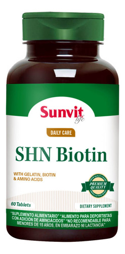 Shn Biotin - 60 Tabs Sabor Sin Sabor