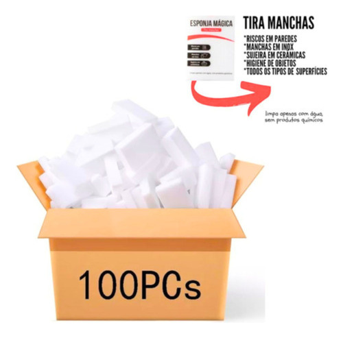Kit 100 Esponja Mágica Bucha Buchinha Buxa Limpar Gordura