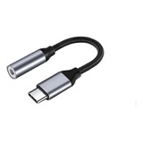 Adaptador Auxiliar Tipo C A Conector 3.5mm Para Audífonos Color Plateado