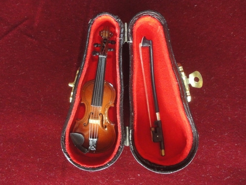 Réplica Em Miniatura De Violino Com Mini Estojo