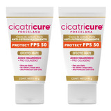 Crema Antiedad Protector Fps 50 Cicatricure Porcelana 40g X2 Tipo De Piel Normal