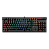 Teclado Gamer Redragon Vata Pro K580rgb-pro Qwerty Español Latinoamérica Color Negro Con Luz Rgb