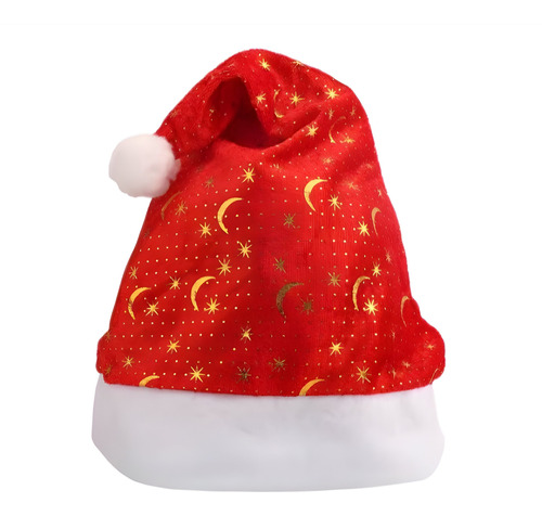 Gorro Navideño Estrella Luna O Nieves Dorado Rojo Navidad X1