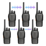 6 Radios Walkie Talkie Recargable, Con Manos Libres