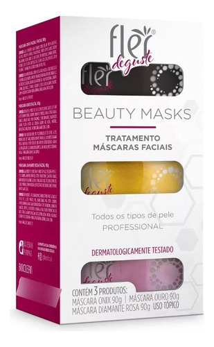 Kit 3 Máscaras Faciais Beauty Masks Fler Deguste