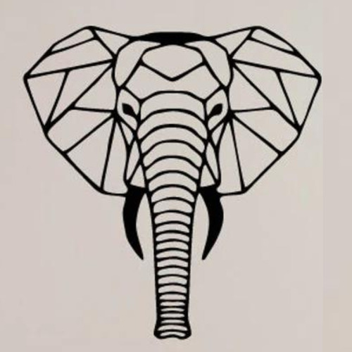 Elefante Geométrico Cuadro Decorativo Mdf