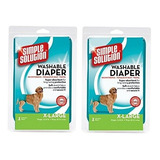 (2 Pack) Solución Simple Para Perros Pañales Lavables (x-lar