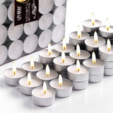 Kit Com 50 Velas Rechaud Parafina Alumínio Decoração Cor Branco Fragrância Sem Liso