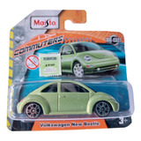 Auto Volkswagen New Bettle Verde 1:64 Metal Maisto Coleccion