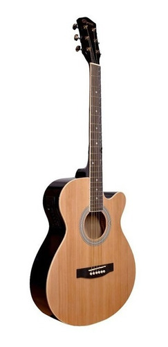 Guitarra Electroacustica Negra Tapa Natural Segovia Sgf238ce