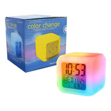 Reloj Digital Cubo Luces Led, Despertador Ideal Para Niño